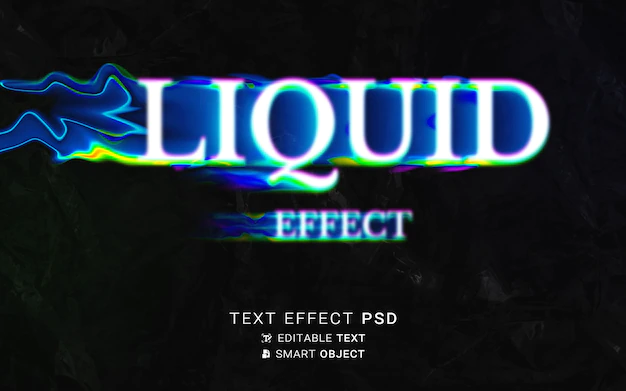 Free PSD | Text effect liquid typography design
