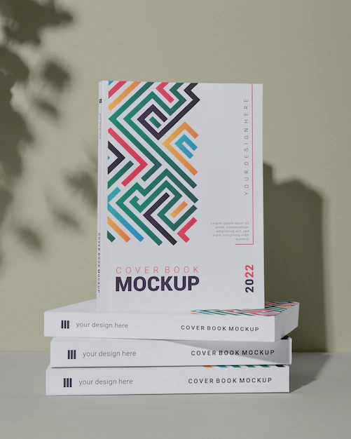 Free PSD | Book mockup with shadow overlay