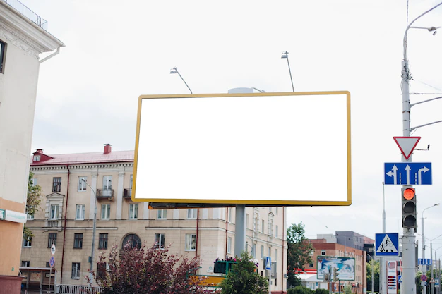 Free PSD | Empty billboard in the city