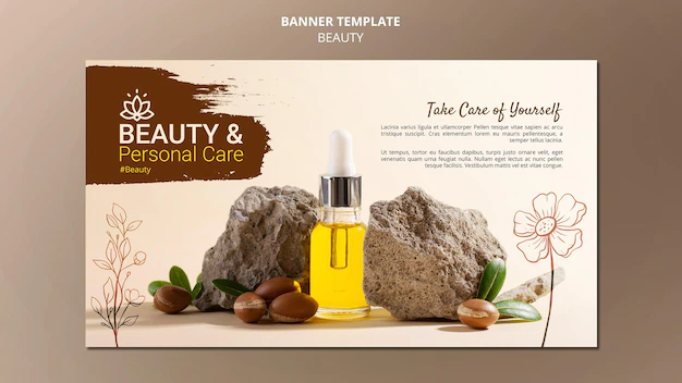 Free PSD | Horizontal banner template for personal care and beauty