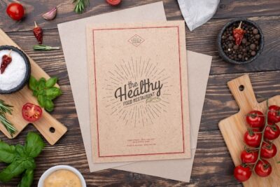 Free PSD | Restaurant menu concept mockup