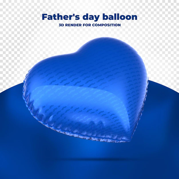 Free PSD | Balloon father's day 3d render for compositon