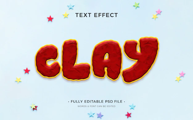 Free PSD | Clay text effect