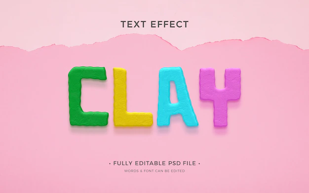 Free PSD | Clay text effect