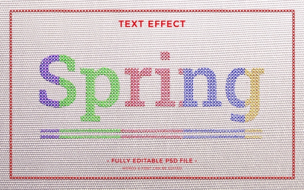 Free PSD | Cross stitch text effect