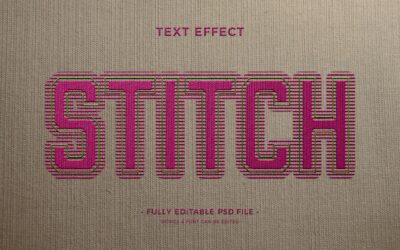 Free PSD | Cross stitch text effect