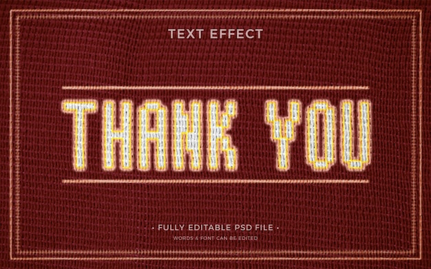 Free PSD | Cross stitch text effect