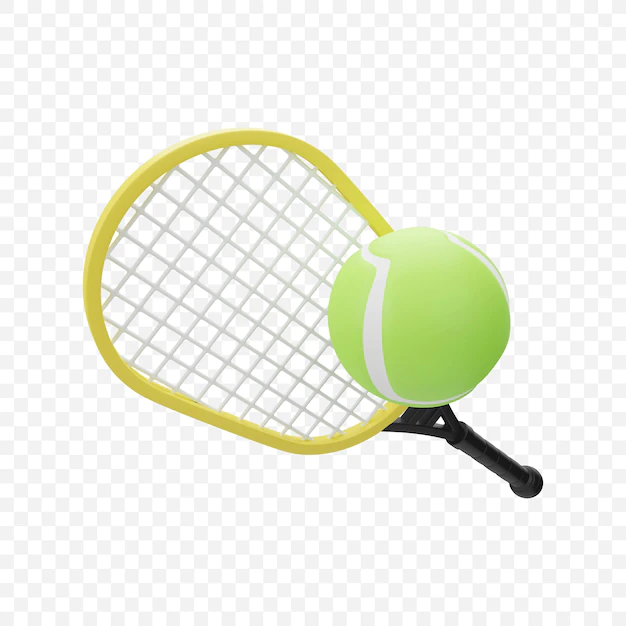 Free PSD | Tennis racket and ball sports equipment icon isolated 3d render illustration