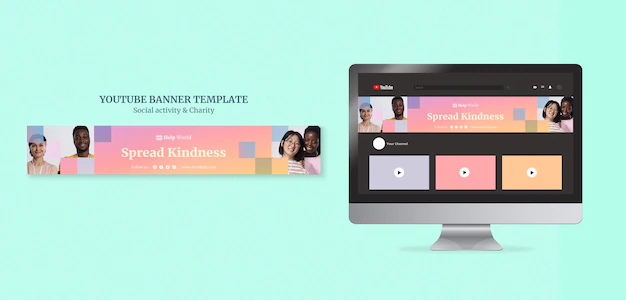 Free PSD | Gradient charity template design