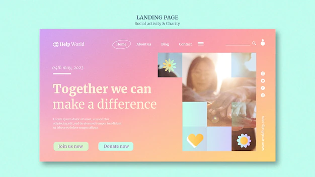 Free PSD | Gradient charity template design