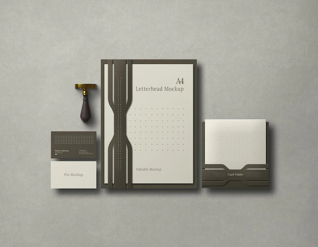 Free PSD | Elegant stationery set mockup