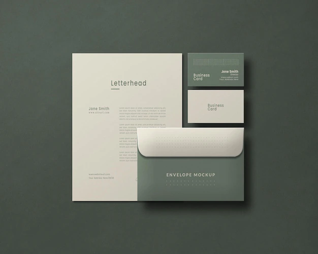 Free PSD | Elegant stationery set mockup