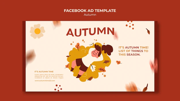 Free PSD | Flat design autumn season template