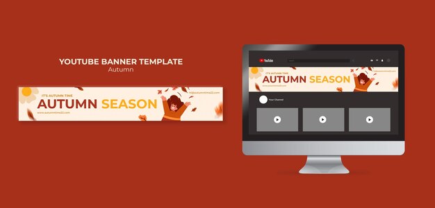 Free PSD | Flat design autumn season template