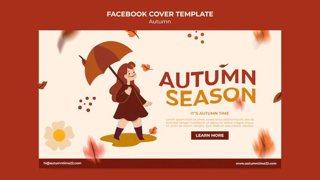 Free PSD | Flat design autumn season template