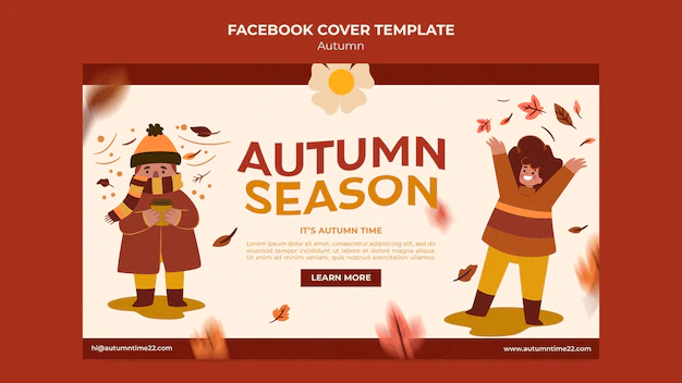 Free PSD | Flat design autumn season template