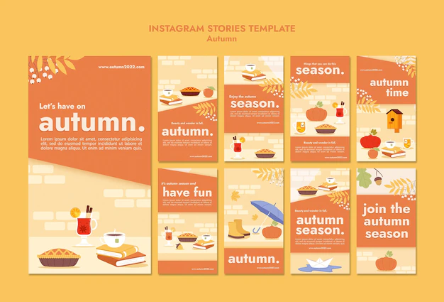 Free PSD | Flat design autumn season template