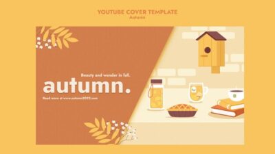 Free PSD | Flat design autumn season template