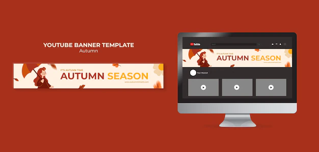 Free PSD | Flat design autumn season template