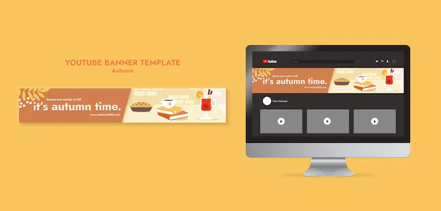 Free PSD | Flat design autumn season template