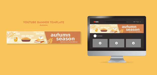 Free PSD | Flat design autumn season template