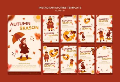 Free PSD | Flat design autumn season template