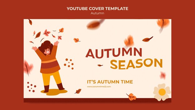 Free PSD | Flat design autumn season template