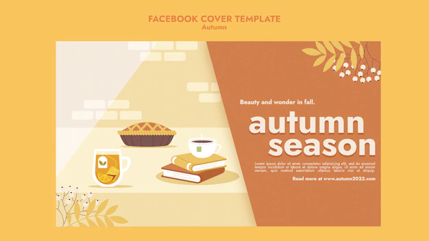 Free PSD | Flat design autumn season template