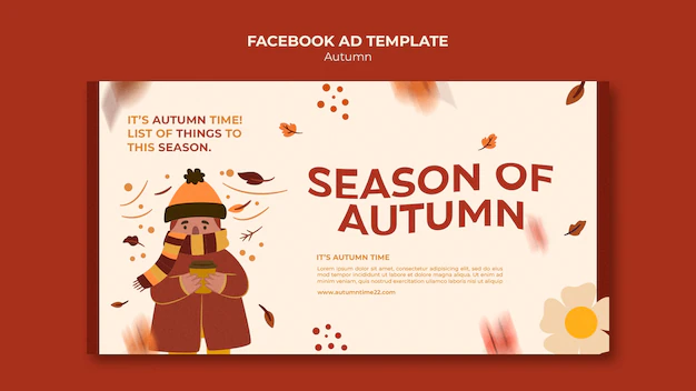 Free PSD | Flat design autumn season template