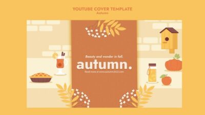 Free PSD | Flat design autumn season template