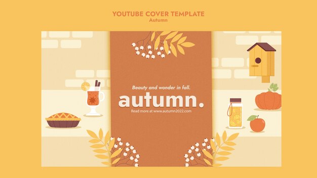 Free PSD | Flat design autumn season template