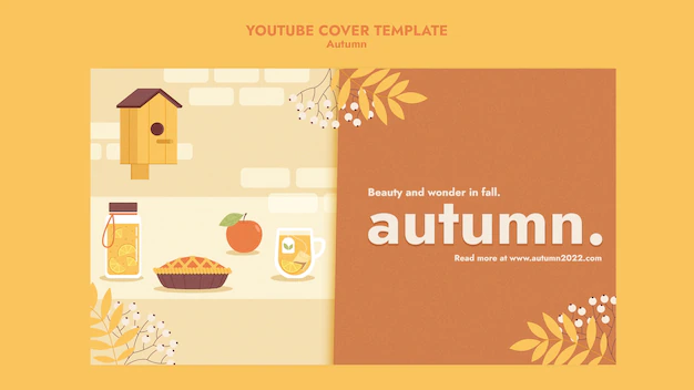 Free PSD | Flat design autumn season template