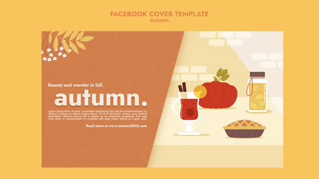 Free PSD | Flat design autumn season template
