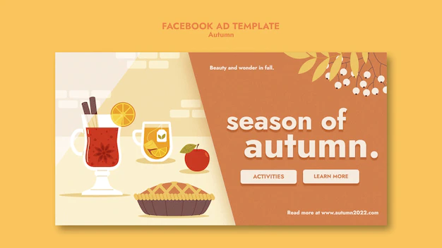 Free PSD | Flat design autumn season template