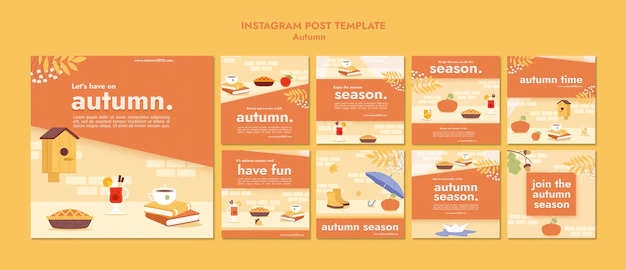 Free PSD | Flat design autumn season template