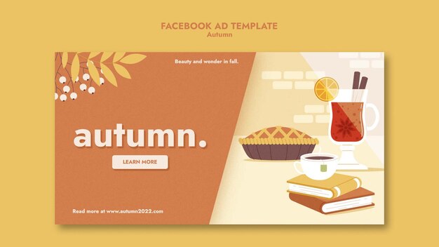 Free PSD | Flat design autumn season template