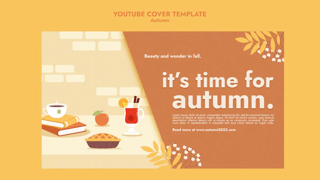 Free PSD | Flat design autumn season template