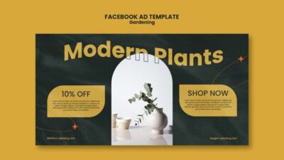 Free PSD | Flat design gardening template