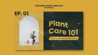 Free PSD | Flat design gardening template