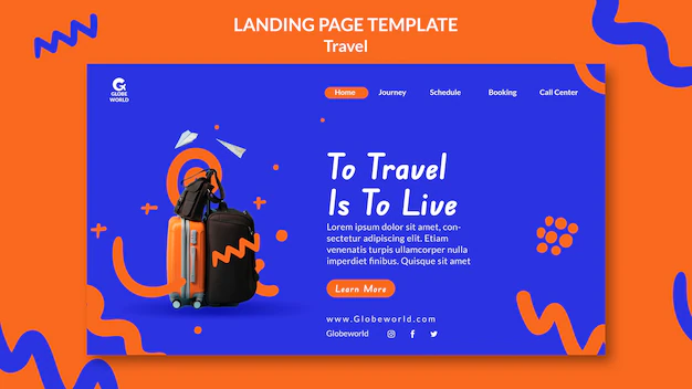 Free PSD | Flat design travel template