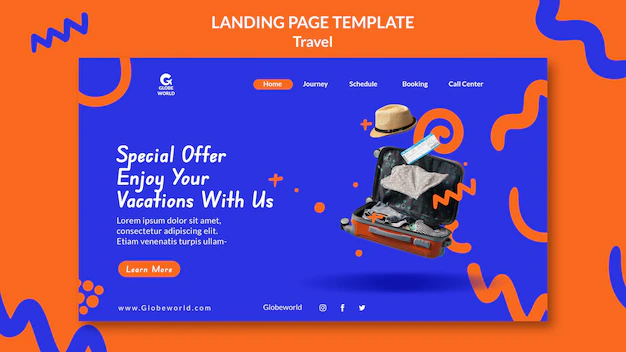 Free PSD | Flat design travel template