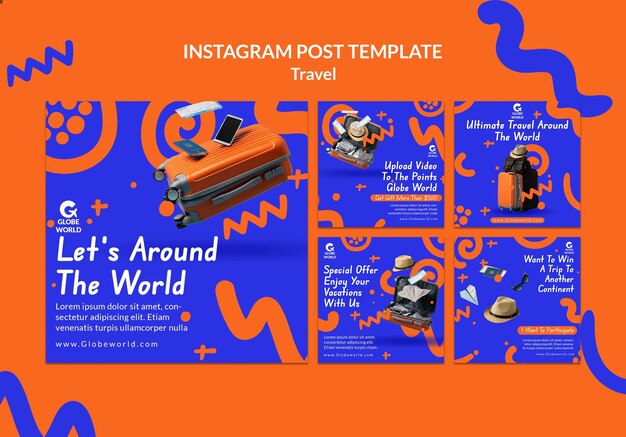 Free PSD | Flat design travel template