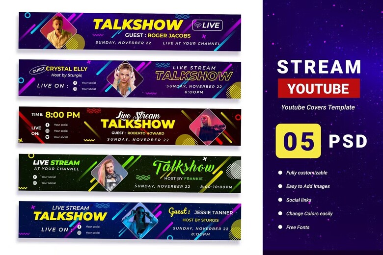 Banner Youtube Covers Template free download