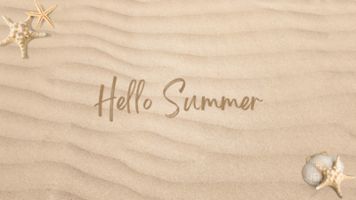 Beige Simple Photo Hello Summer Facebook Cover