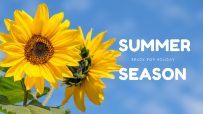 Blue Yellow Summer Season Facebook Cover