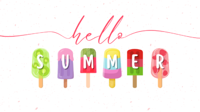 Bright Colours Hello Summer Popsicles Facebook Cover