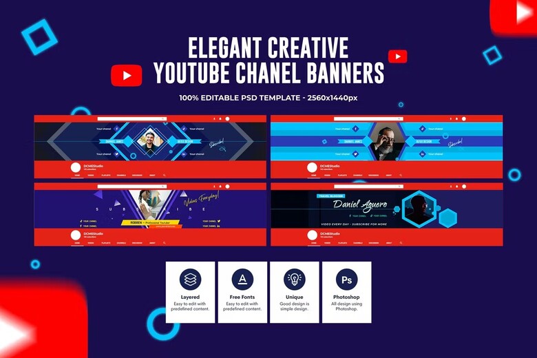Elegent Channel Youtube Banner free download