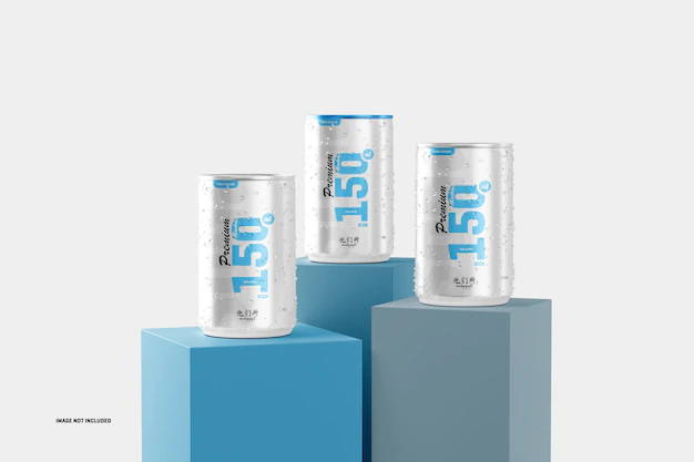 Free PSD | 150ml soda cans mockup
