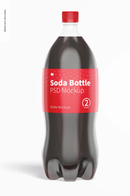 Free PSD | 2l soda bottle mockup, front view