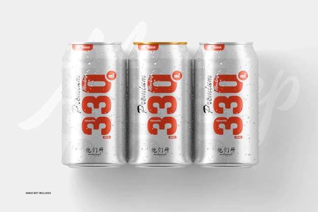 Free PSD | 330ml soda cans mockup